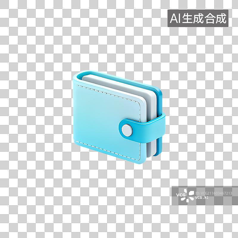【AI数字艺术】蓝色带按扣钱包图片素材