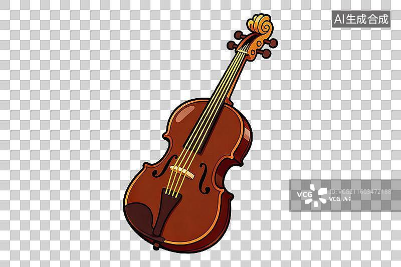 【AI数字艺术】卡通风格，大提琴PNG格式的免扣元素图片素材