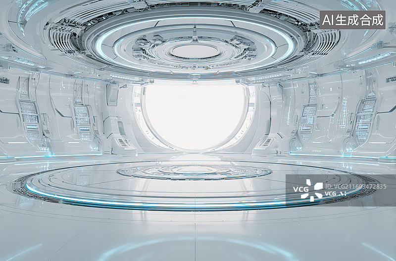 【AI数字艺术】未来科技舱室内部图片素材