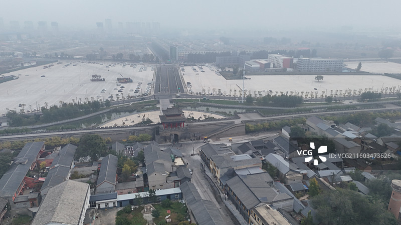 河北邯郸大名古城航拍图片素材