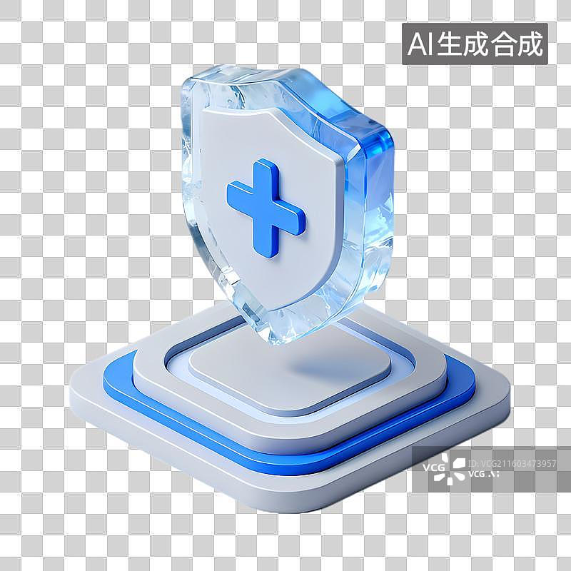 【AI数字艺术】医疗防护盾牌象征健康保障图片素材