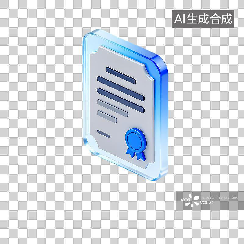 【AI数字艺术】代表官方认可或资格的数字证书图片素材