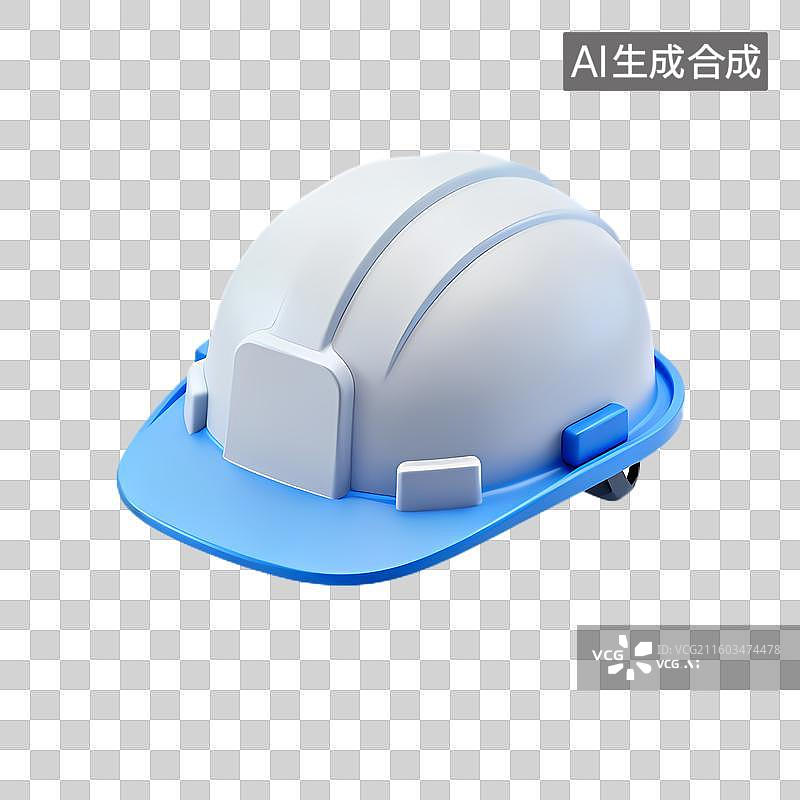 【AI数字艺术】白色蓝色建筑安全头盔图片素材