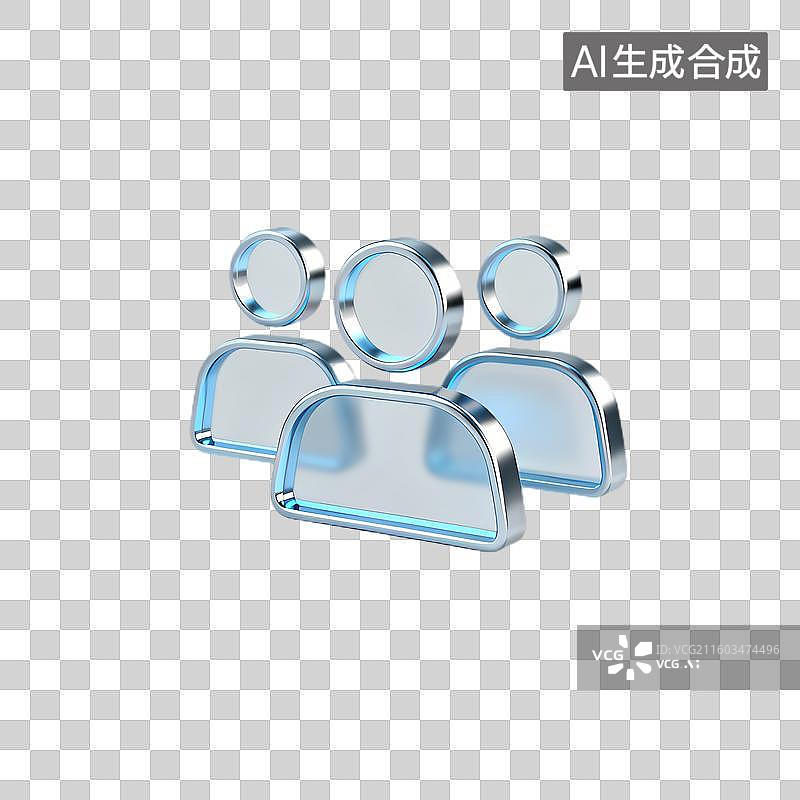 【AI数字艺术】三维渲染的团队人物图标图片素材