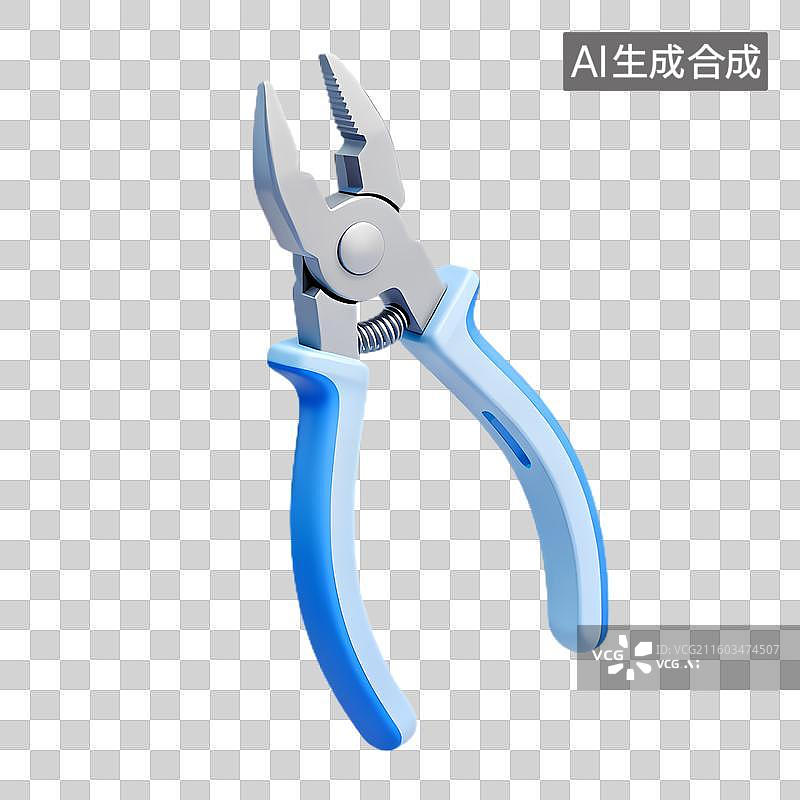 【AI数字艺术】一把蓝色手柄的多功能钳子图片素材