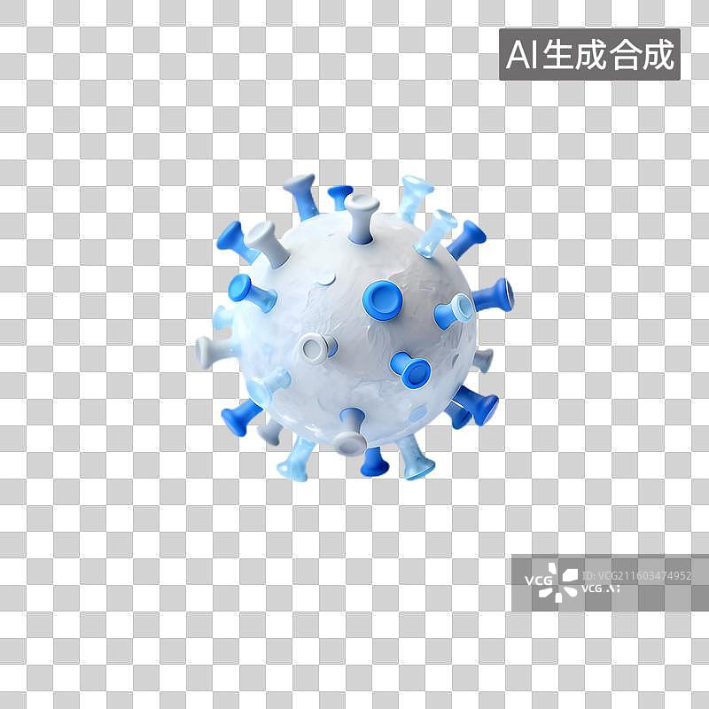 【AI数字艺术】3D渲染的冠状病毒微粒图示图片素材