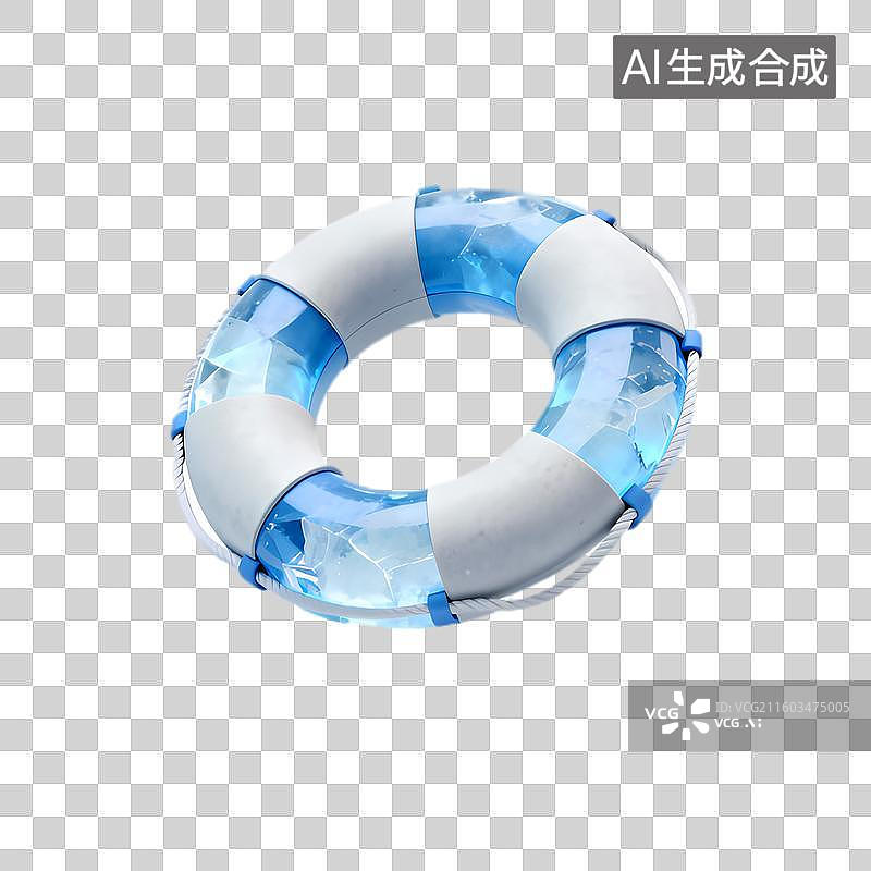 【AI数字艺术】蓝白相间的游泳救生圈图片素材