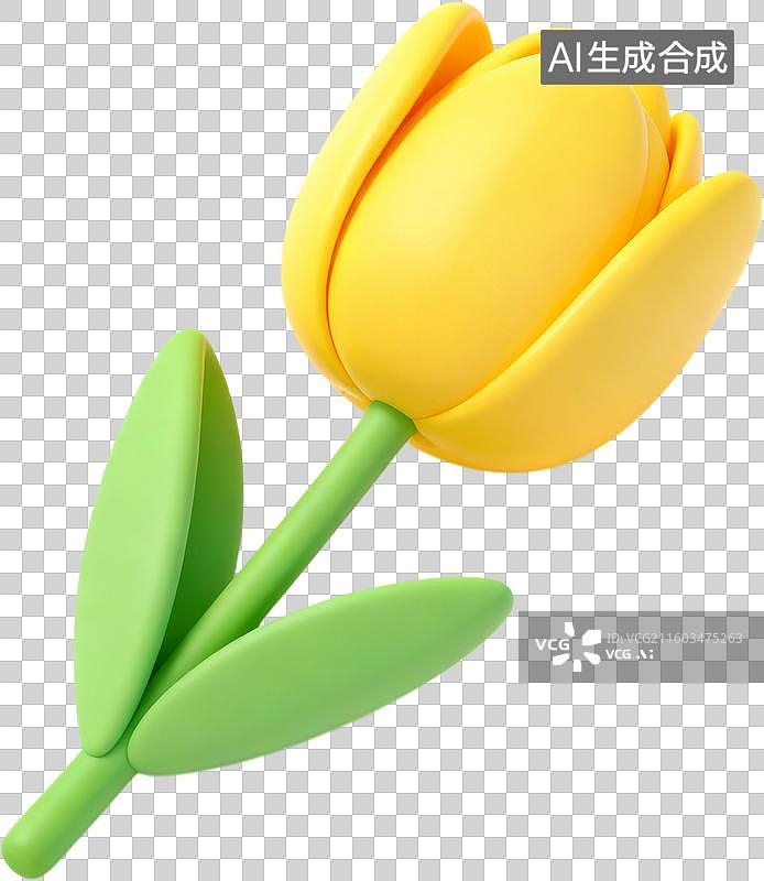 【AI数字艺术】3D卡通风格创意花朵花束书本信封爱心环保女孩插画元素图片素材