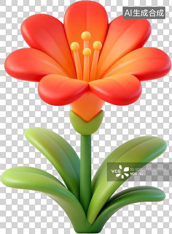 【AI数字艺术】3D卡通风格创意花朵花束书本信封爱心环保女孩插画元素图片素材