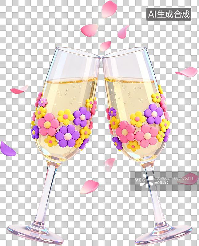 【AI数字艺术】3D卡通风格创意花朵花束书本信封爱心环保女孩插画元素图片素材