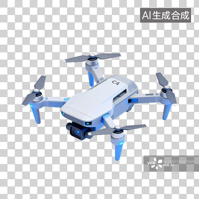 【AI数字艺术】小型四旋翼航拍无人机图片素材