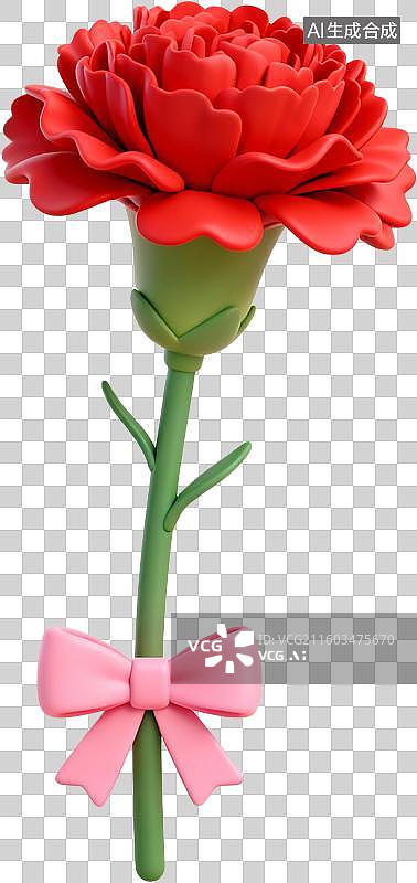 【AI数字艺术】3D卡通风格创意花朵花束书本信封爱心环保女孩插画元素图片素材