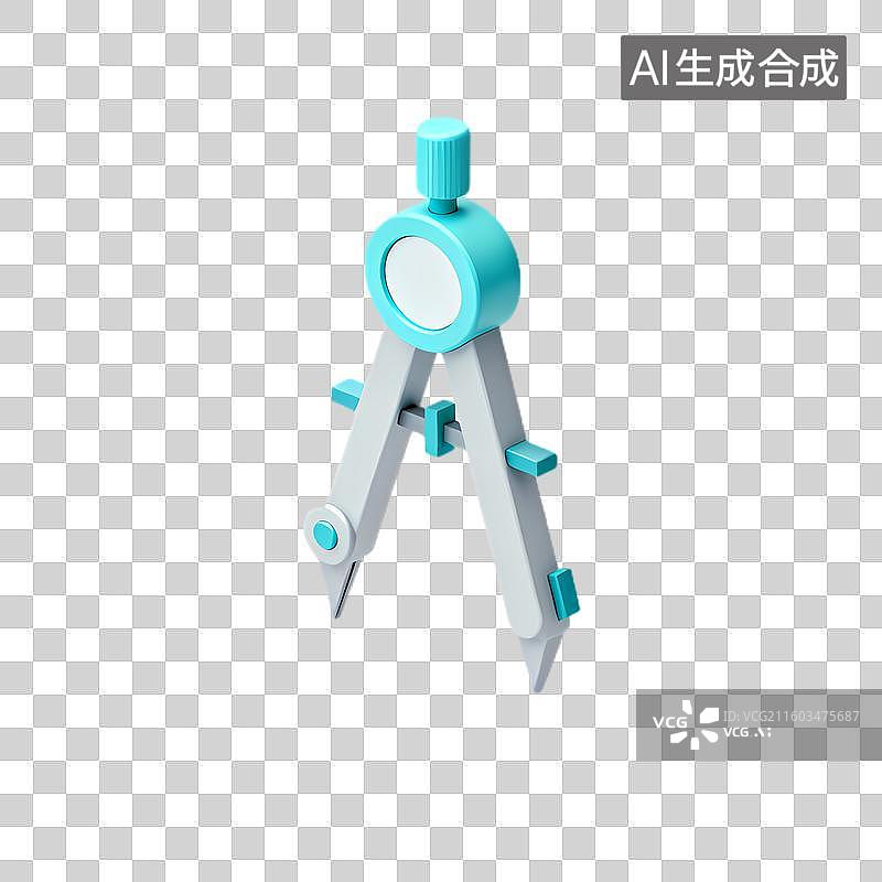 【AI数字艺术】用于几何绘图的蓝色圆规图片素材