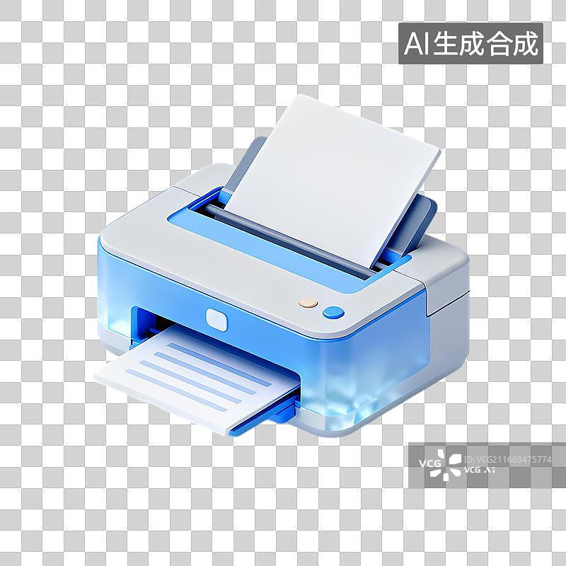 【AI数字艺术】现代紧凑型打印机设备图片素材