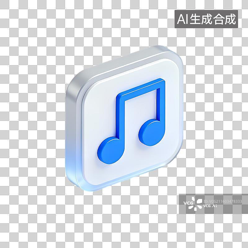 【AI数字艺术】3D音乐符号图标图片素材