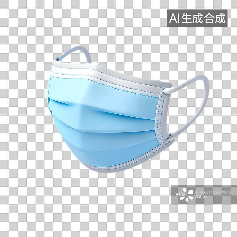 【AI数字艺术】一次性蓝色医用防护口罩图片素材