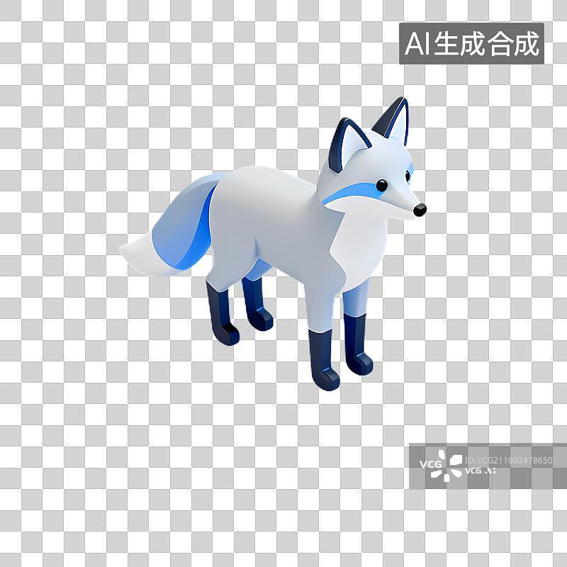 【AI数字艺术】一只可爱卡通风格的北极狐图片素材