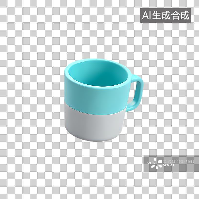【AI数字艺术】双色陶瓷带柄饮水杯图片素材