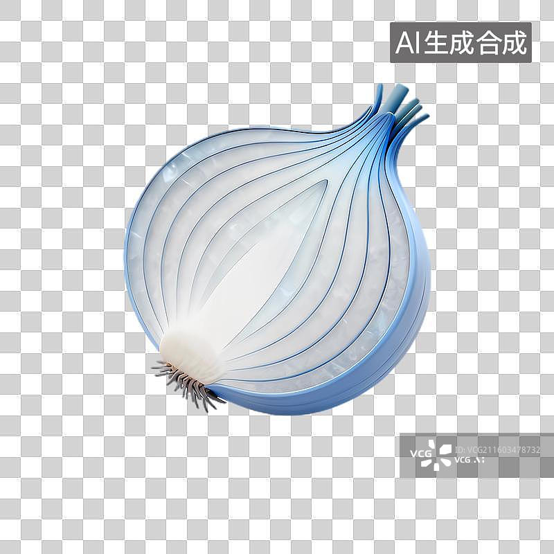 【AI数字艺术】一颗切开的洋葱横截面图片素材