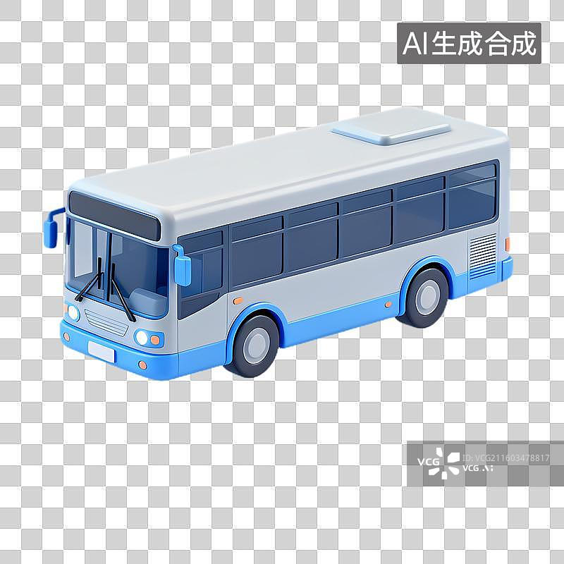【AI数字艺术】现代城市公共交通巴士模型图片素材