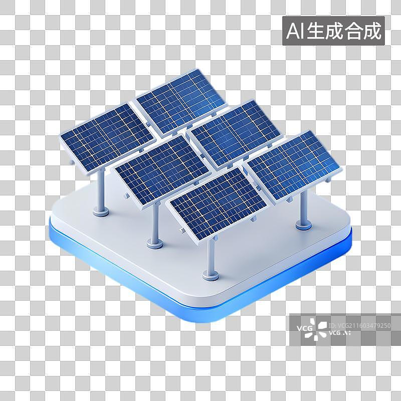 【AI数字艺术】太阳能电池板阵列装置图片素材