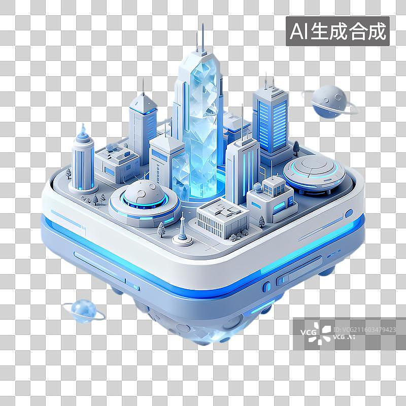 【AI数字艺术】未来感十足的城市景观图片素材