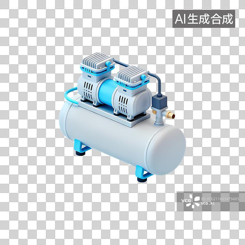 【AI数字艺术】工业用双级空气压缩机图片素材