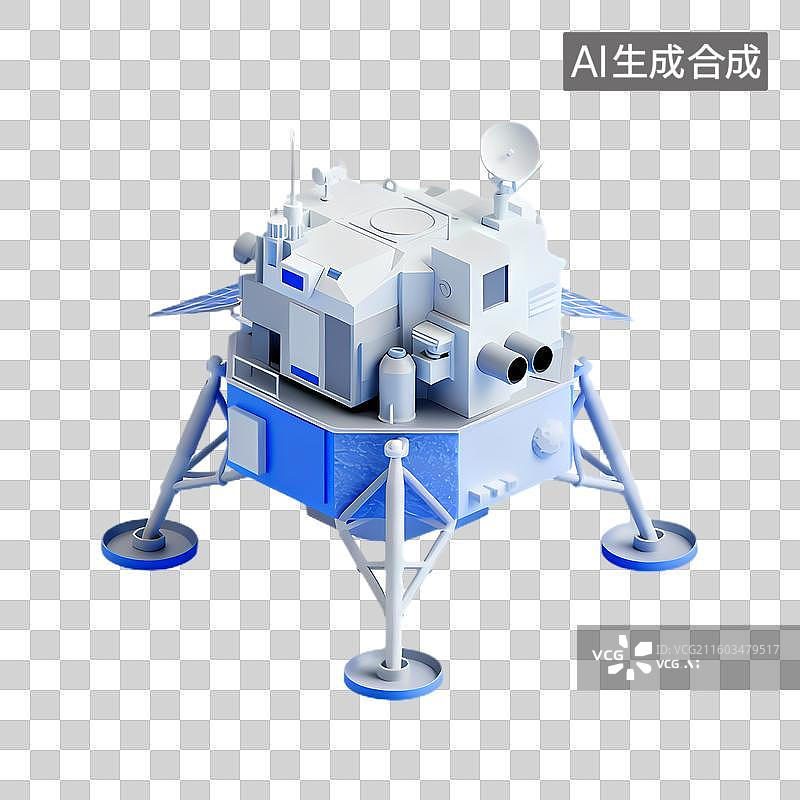 【AI数字艺术】太空探测月球着陆器艺术图图片素材