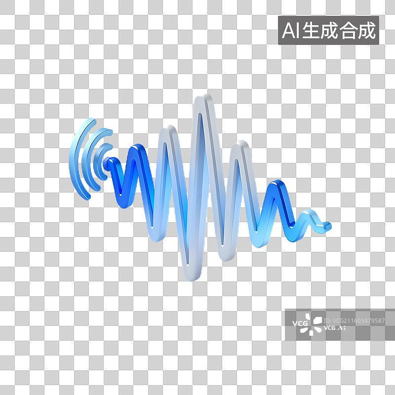 【AI数字艺术】数字音频波形与信号传输图片素材