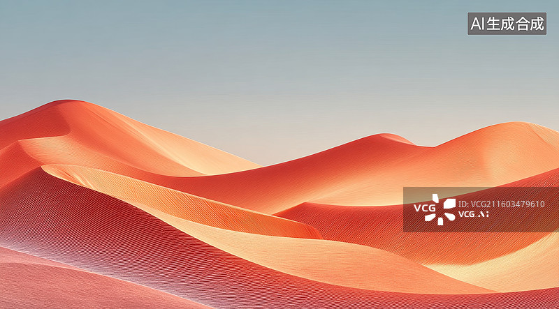【AI数字艺术】沙漠沙丘的柔和曲线图片素材