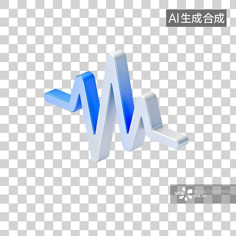 【AI数字艺术】3D渲染音频波形可视化图片素材