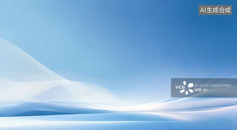 【AI数字艺术】雪原上的柔和曲线图片素材
