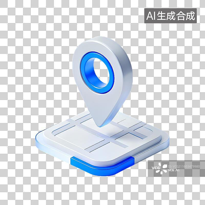 【AI数字艺术】3D位置标记图标图片素材