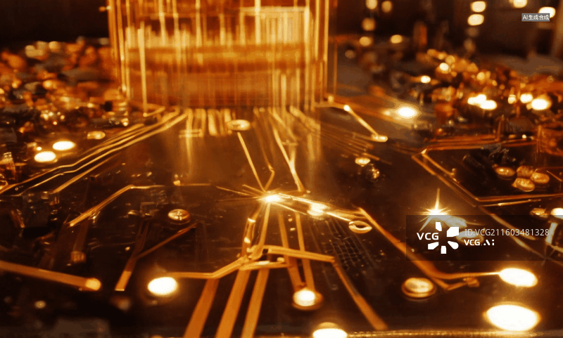 【AI数字艺术】电路板光效图片素材