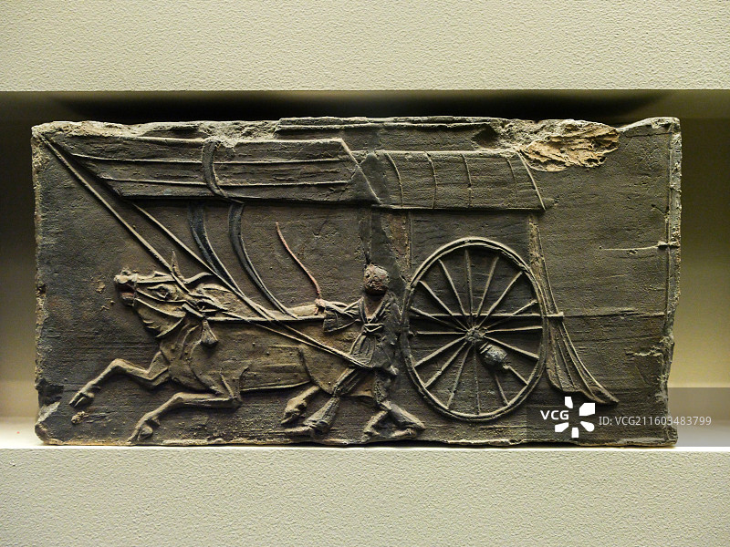 画像砖 南朝 1958年河南邓州许庄出土 中国国家博物馆“古代中国基本陈列”图片素材