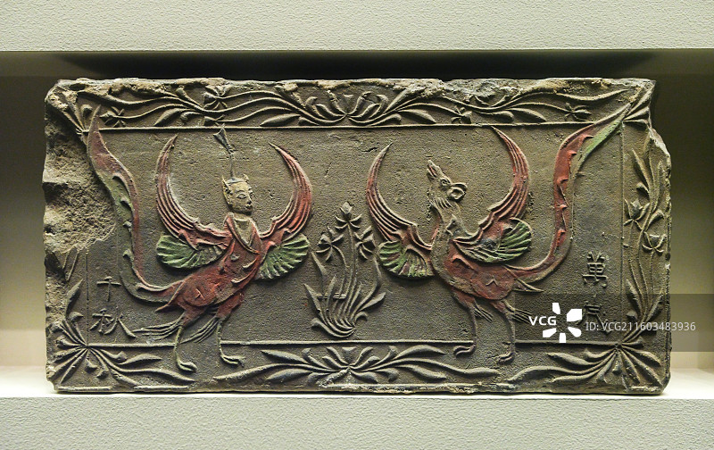 画像砖 南朝 1958年河南邓州许庄出土 中国国家博物馆“古代中国基本陈列”图片素材