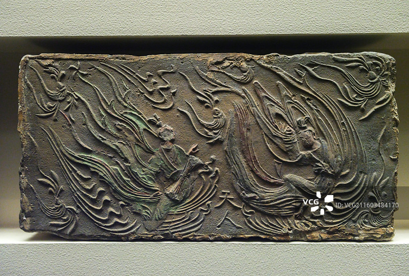 画像砖 南朝 1958年河南邓州许庄出土 中国国家博物馆“古代中国基本陈列”图片素材