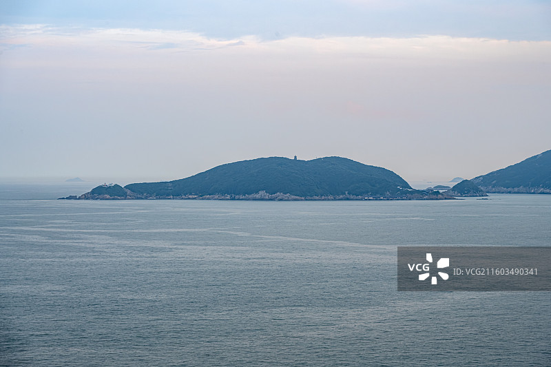 眺望莲花洋洛迦山景区 同登觉岸 普陀山海天佛国 普陀十二胜景图片素材