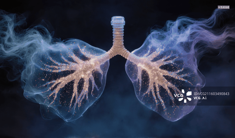 【AI数字艺术】人体肺部结构展示图片素材