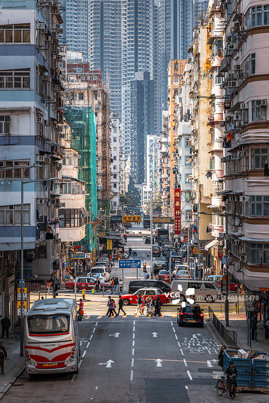 香港肌理，百年街景与玻璃幕墙的时空碰撞图片素材