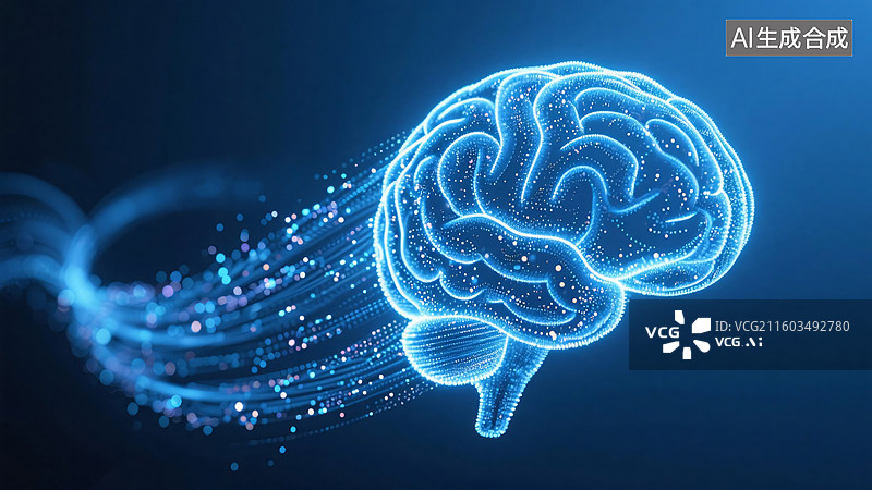 【AI数字艺术】数字大脑网络神经科技背景图片素材