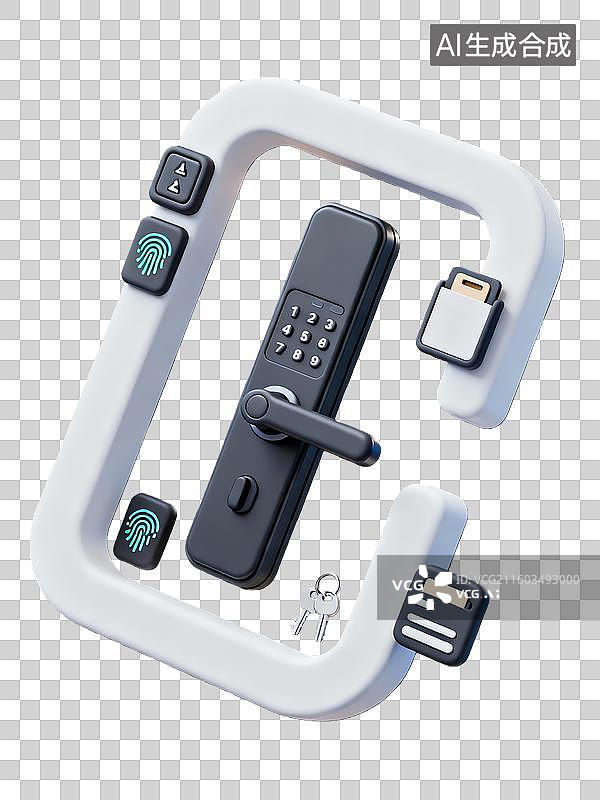 【AI数字艺术】3d新科技门禁系统元素小场景图片素材