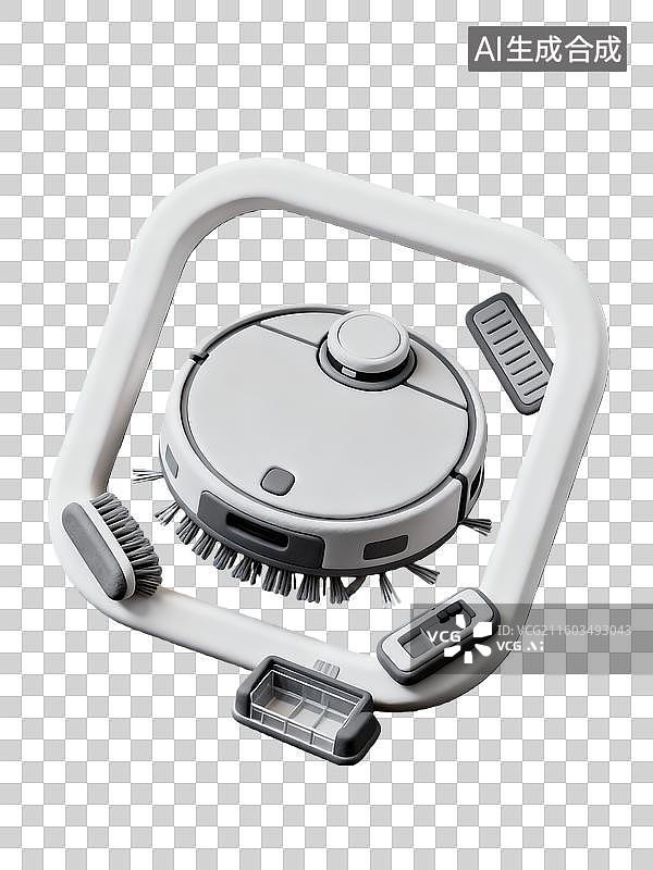 【AI数字艺术】3d新科技扫地机元素小场景图片素材