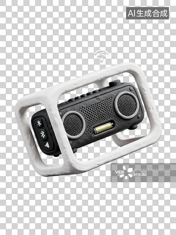 【AI数字艺术】3d新科技收音机元素小场景图片素材