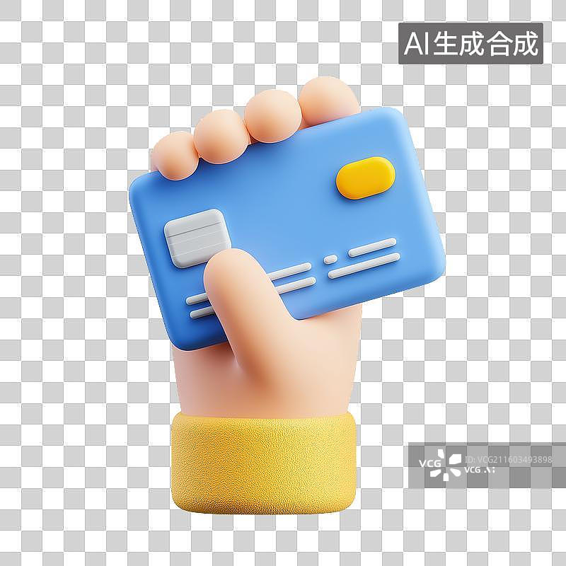 【AI数字艺术】手持信用卡图片素材