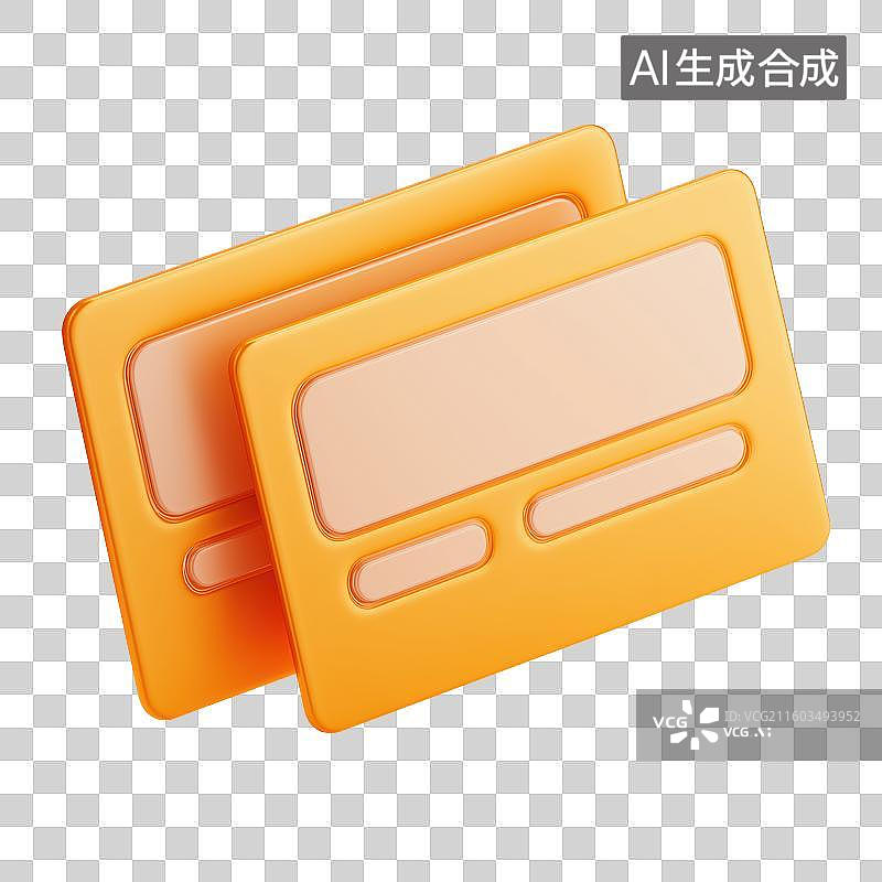【AI数字艺术】橙色信用卡叠放图图片素材