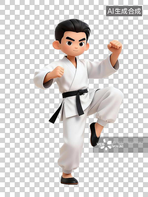 【AI数字艺术】一个男人正在武术表演三维元素图片素材