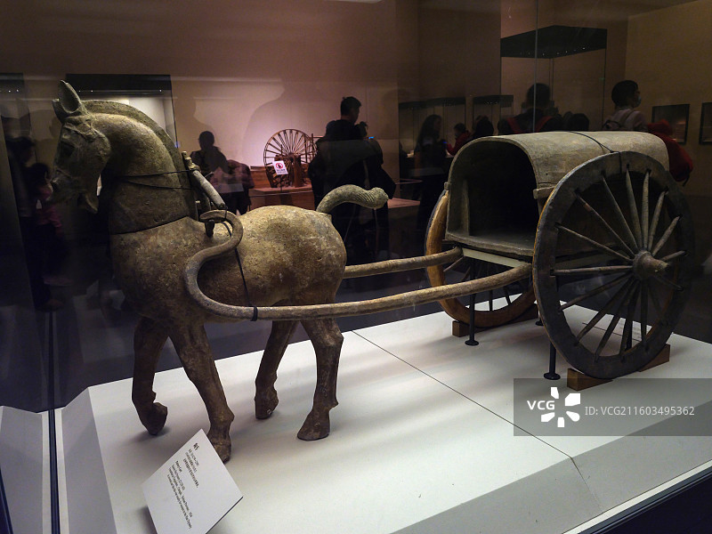 陶车 东汉 1954年四川成都杨子山出土 中国国家博物馆“古代中国基本陈列”图片素材