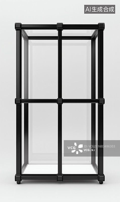 【AI数字艺术】现代简约风格透明展示柜图片素材