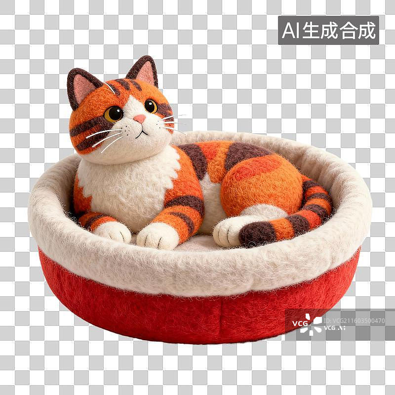 【AI数字艺术】手工制作的可爱橘猫图片素材